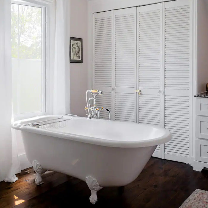 Clawfoot tub in a big country bathroom