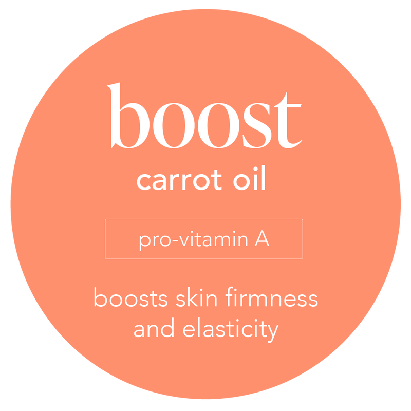 {"type"=>"root", "children"=>[{"type"=>"paragraph", "children"=>[{"type"=>"text", "value"=>"BOOST ", "bold"=>true}, {"type"=>"text", "value"=>"skin firmness and elasticity with provitamin A from carrot root extract"}]}]}